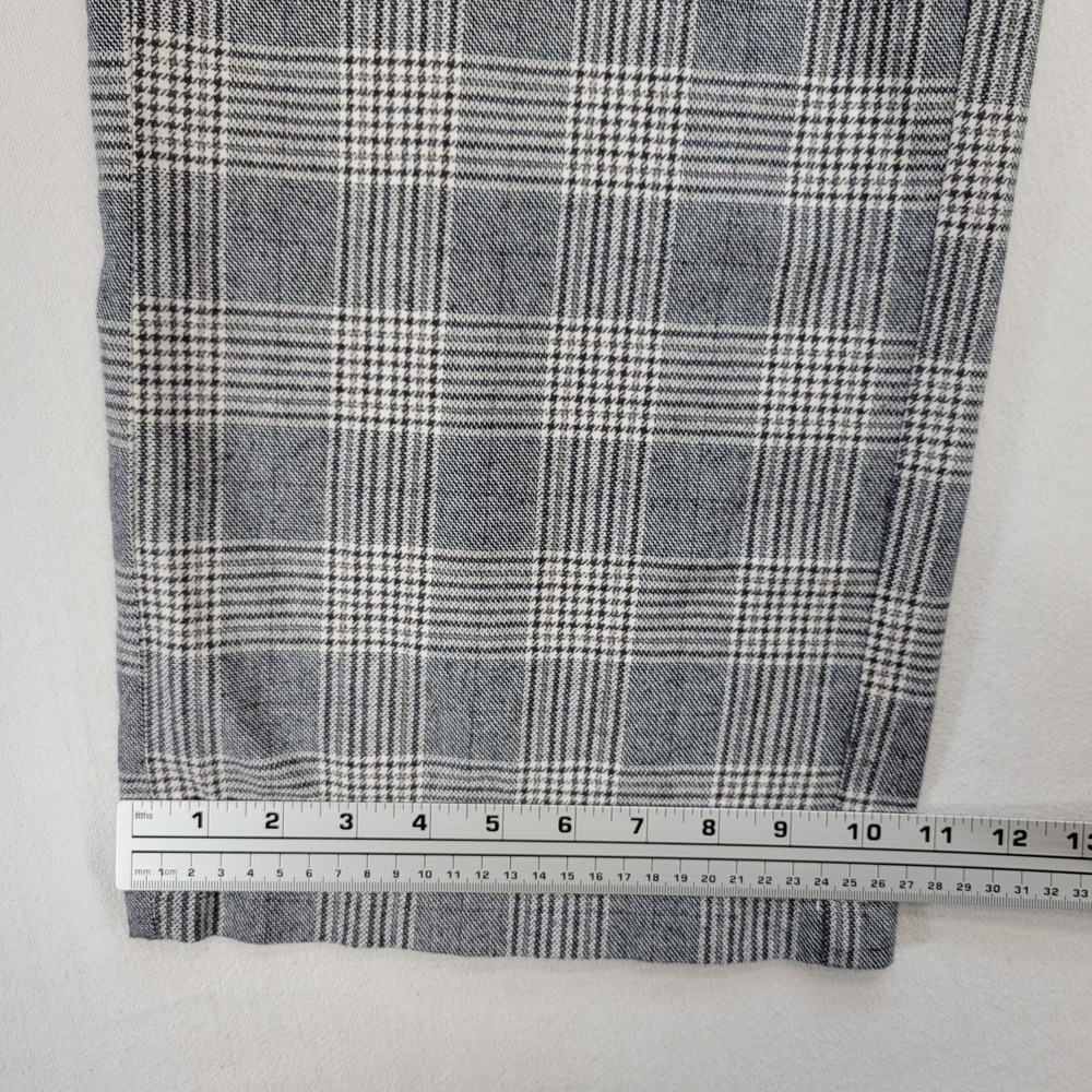 American Eagle Wide Leg Pants Womens 4 Gray Plaid Super High Rise Baggy Trousers - Picture 11 of 12